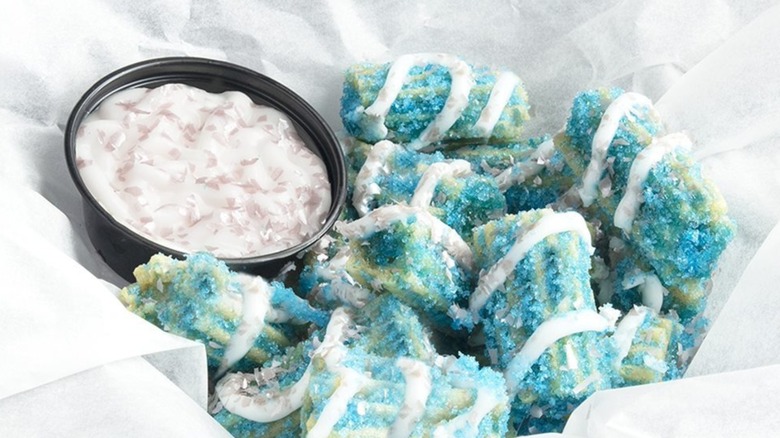 Glittery blue winter churros