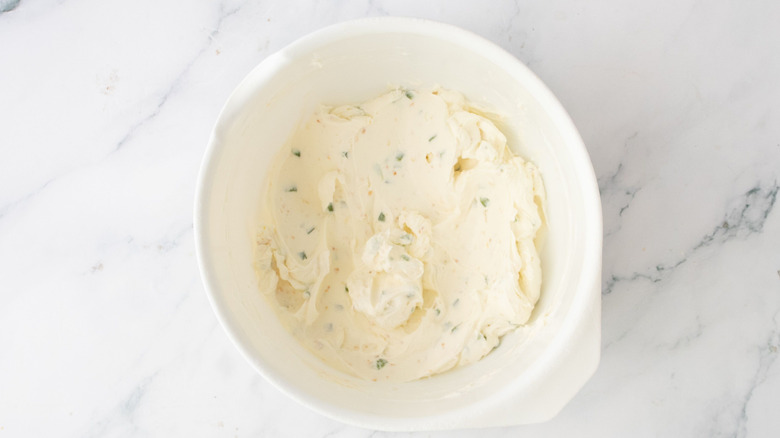 Jalapeño cream cheese mixture in bowl