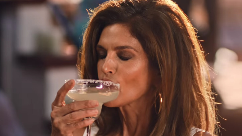 Cindy Crawford drinking margarita