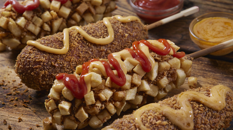 trio of Korean corn dogs