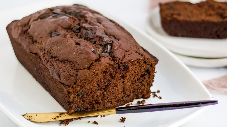 loaf of chocolate banana bread