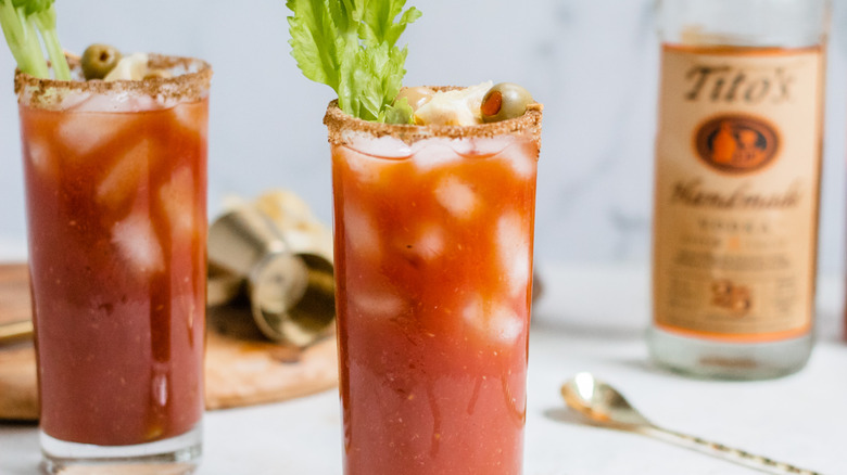 classic bloody mary in glass 