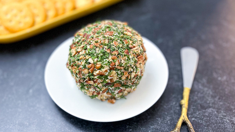 cheese ball on plate 