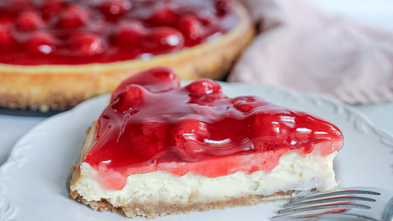 slice of cherry cheesecake 