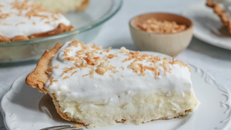 coconut cream pie slice