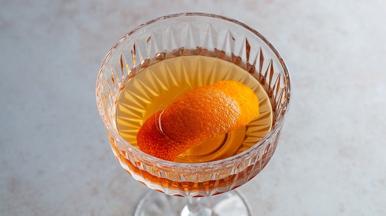 cocktail with orange peel