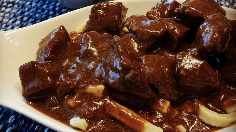 Old fashioned kettle beef with thick pasta