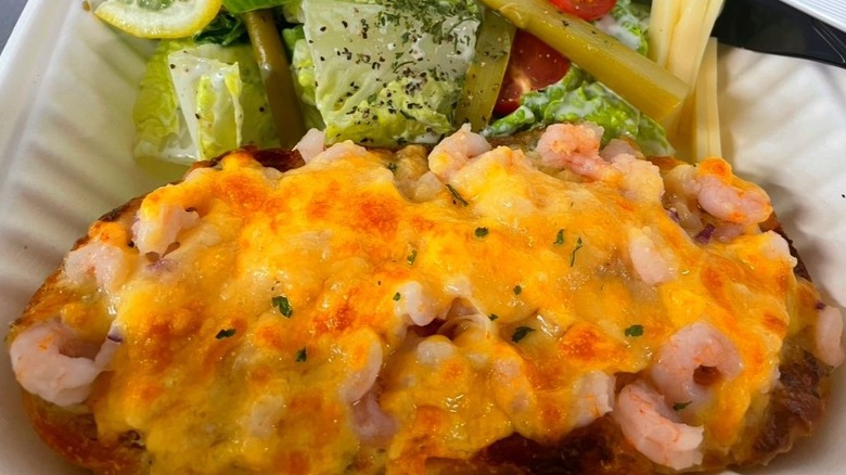 Oregon pink shrimp melt with green salad