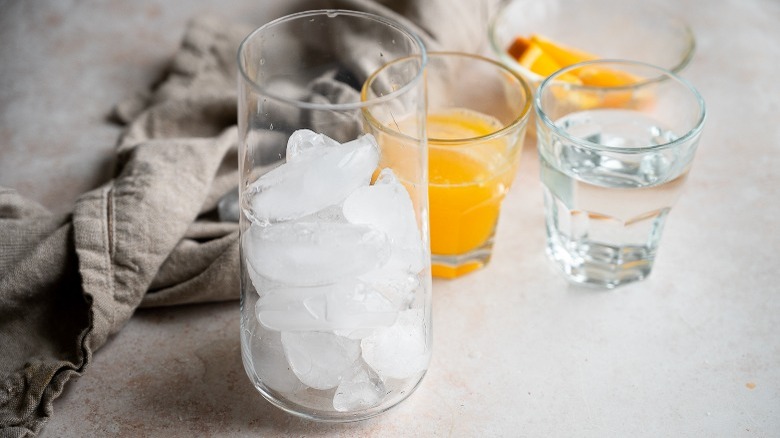 ice in highball glass