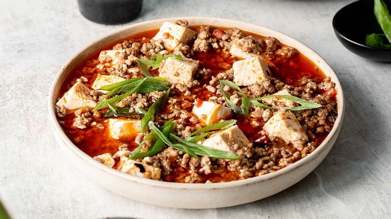 mapo tofu in bowl