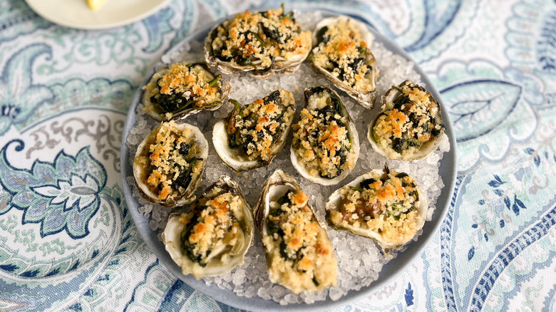 oysters Rockefeller on plate