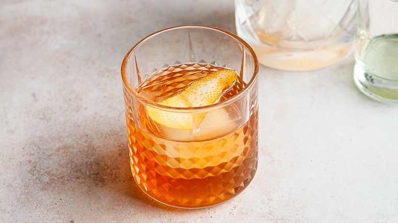 cocktail with orange peel