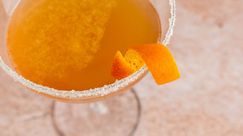 sidecar cocktail with orange peel