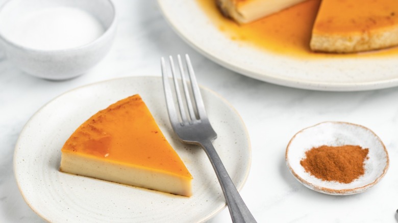 slice of spanish flan 