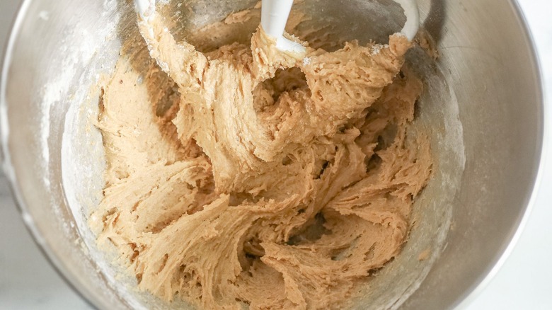 Batter in stand mixer bowl