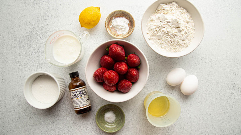 ingredients for strawberry muffins