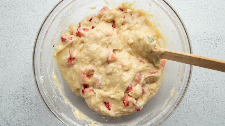 muffin batter in bowl