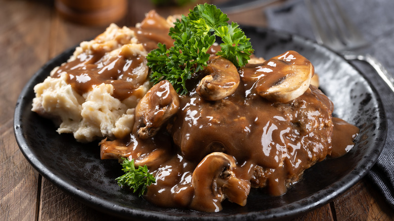 Salisbury steak with mushrooms