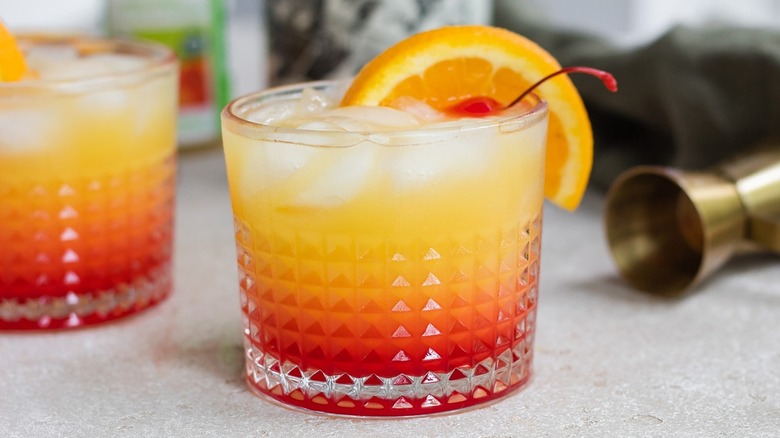 tequila sunrise in glass