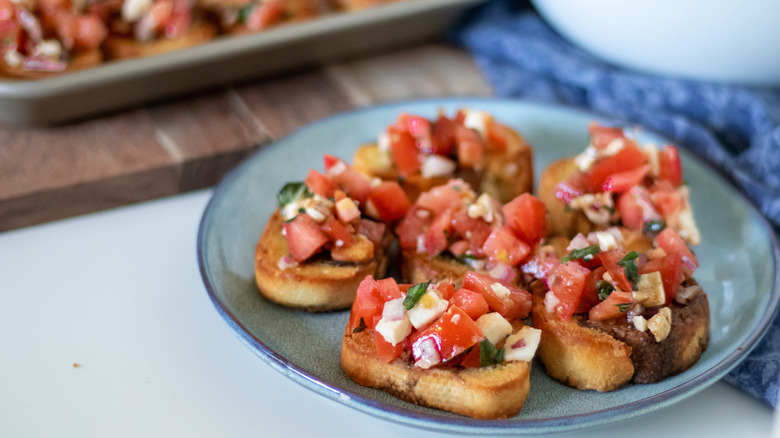 classic bruschetta on plate