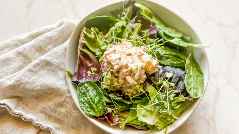 bowl of classic tuna salad recipe with a twist