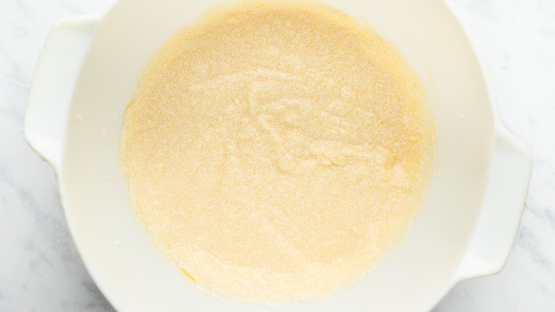 vanilla cake batter in bowl