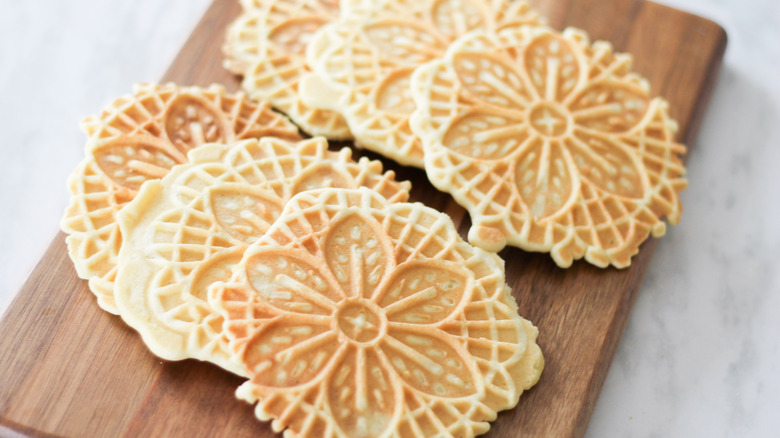 a selection of pizzelle cookies