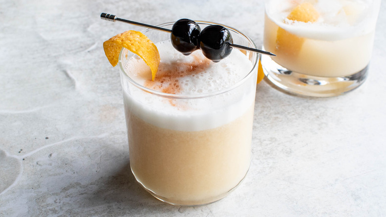classic whiskey sour in glass 