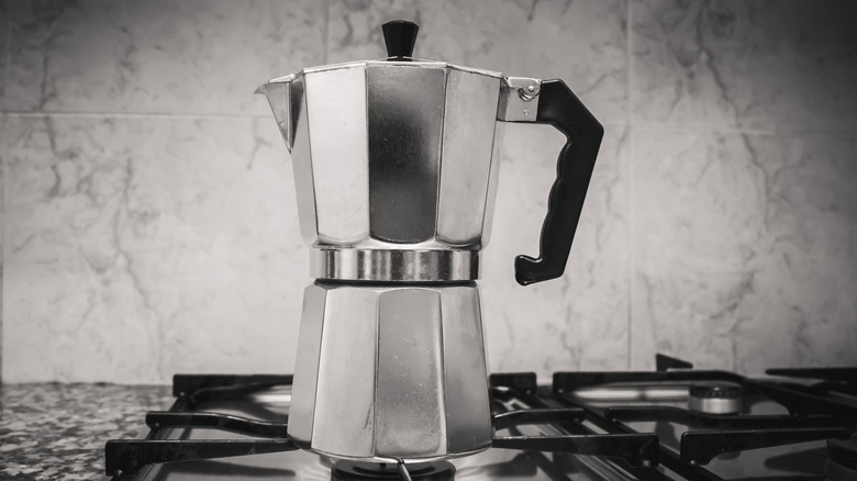 Moka pot on stove