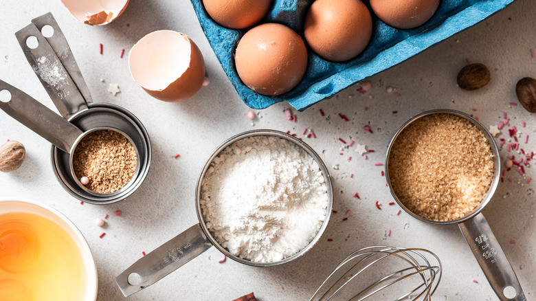 Baking ingredients and utensils