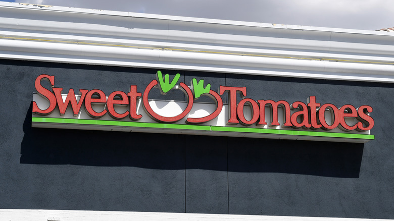 Close-up image of Sweet Tomatoes signage