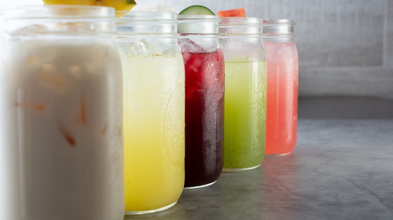 Flavored horchata in a glass