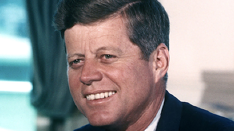 President John F. Kennedy, close up and smiling