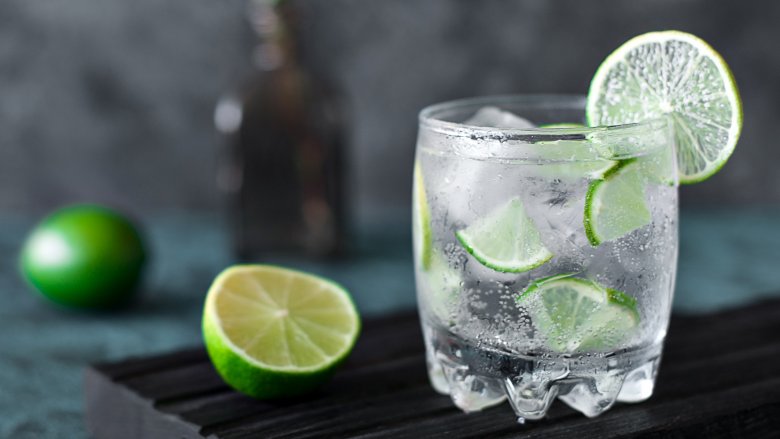 vodka soda on bar