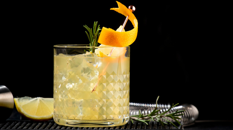 Penicillin cocktail on black background