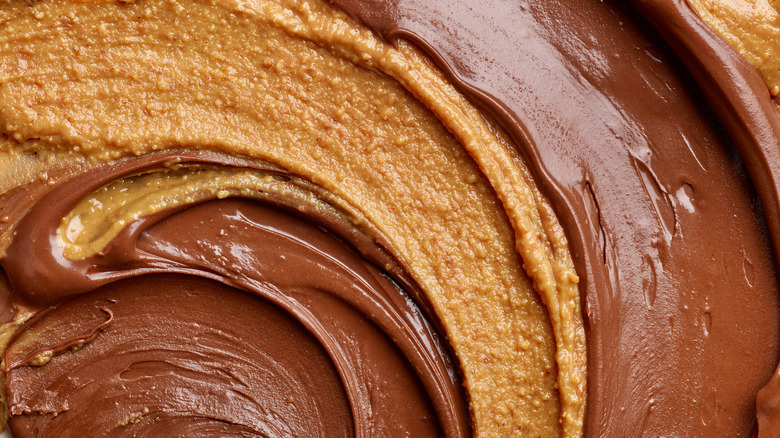 A swirl of peanut butter and chocolate