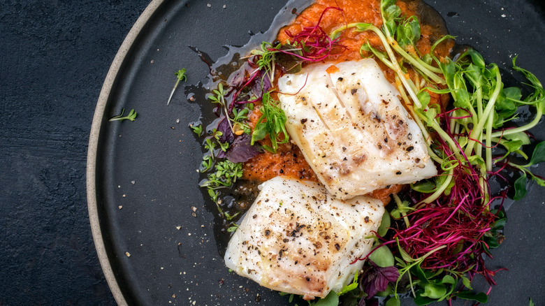 cod braised on a pan