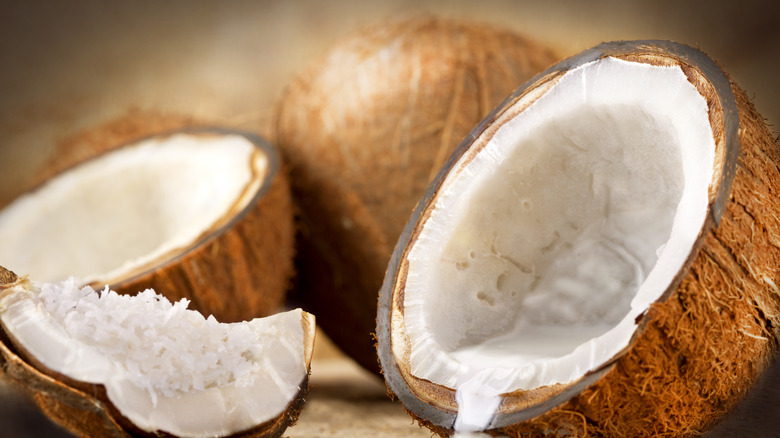 split open coconuts