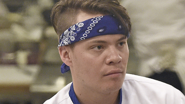 Cody Candelario cooking on "Hell's Kitchen"