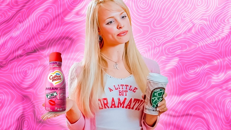 Regina George holding Mean Girls coffee creamer