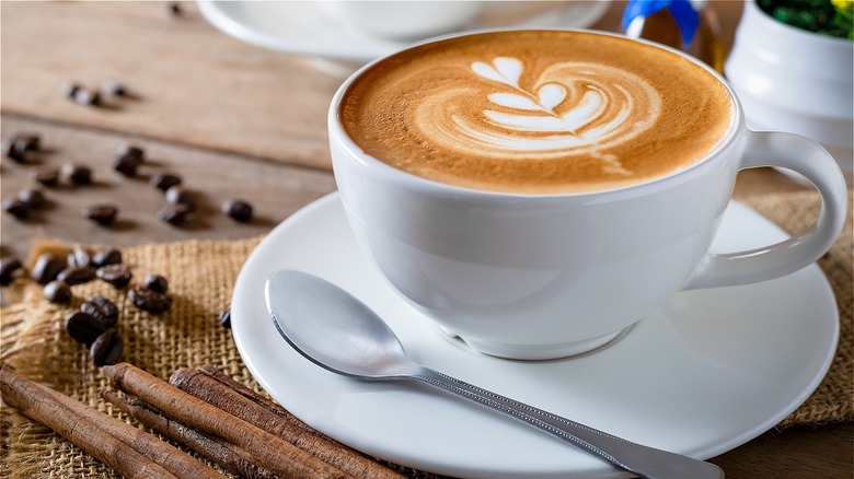 coffee in cup and beans 