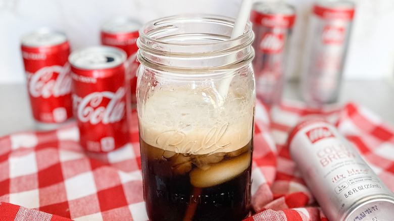 cold brew cola in jar