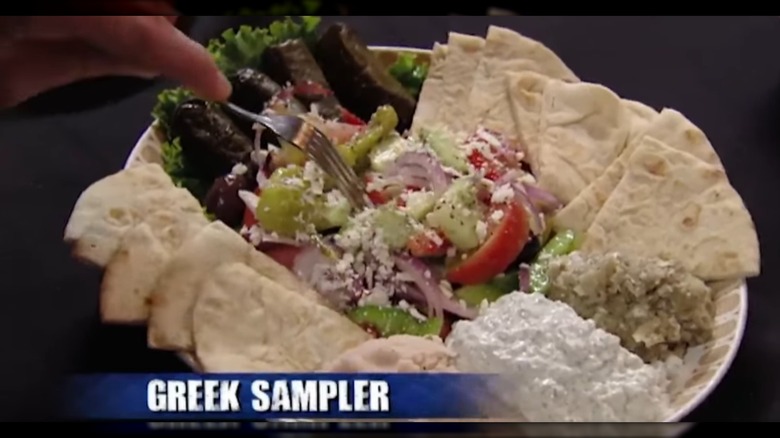 screenshot of Greek sampler dish from an episode of kitchen nightmares