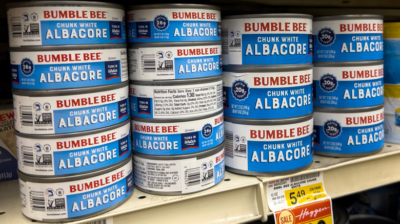 Bumble Bee Tuna stacked on store shelves