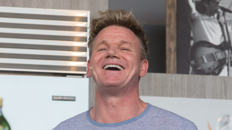 Gordon Ramsay laughing and smiling