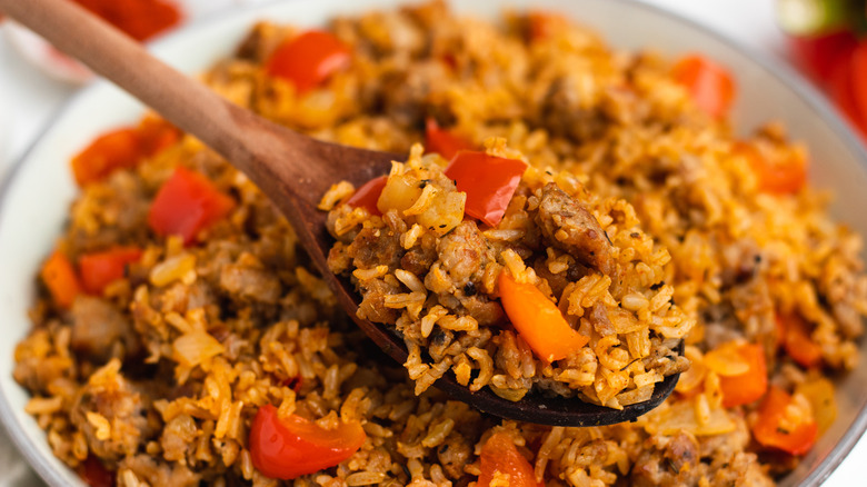 rice with peppers and sausage