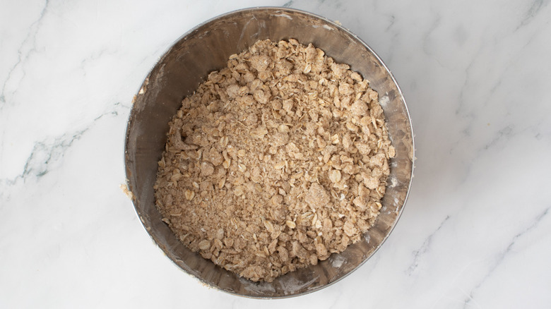 oat mixture in a metal bowl