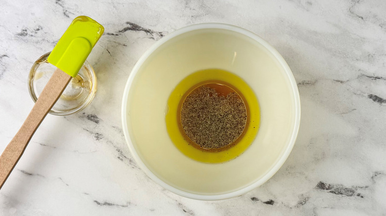 Marinade ingredients in bowl