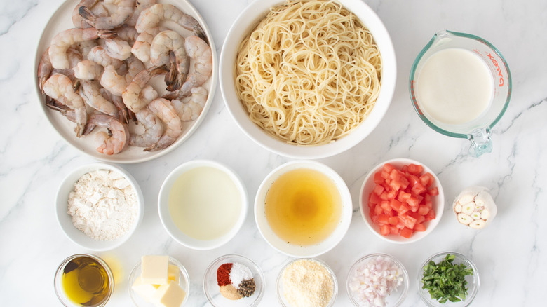 Ingredients for shrimp scampi