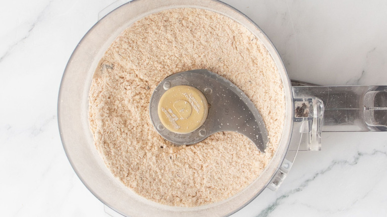 Crumbly flour mixture in food processor